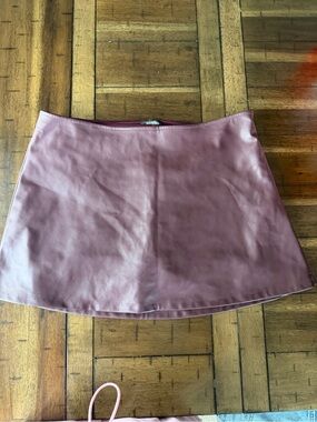 wild fable Faux Leather Mini Skirt in Dusty Mauve
